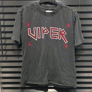 Anine Bing Charcoal T-Shirt with Red Viper Design